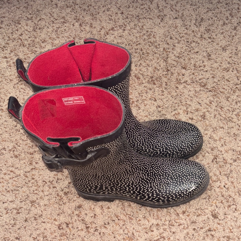 Capelli of New York Black and Red Winter Rain Boots